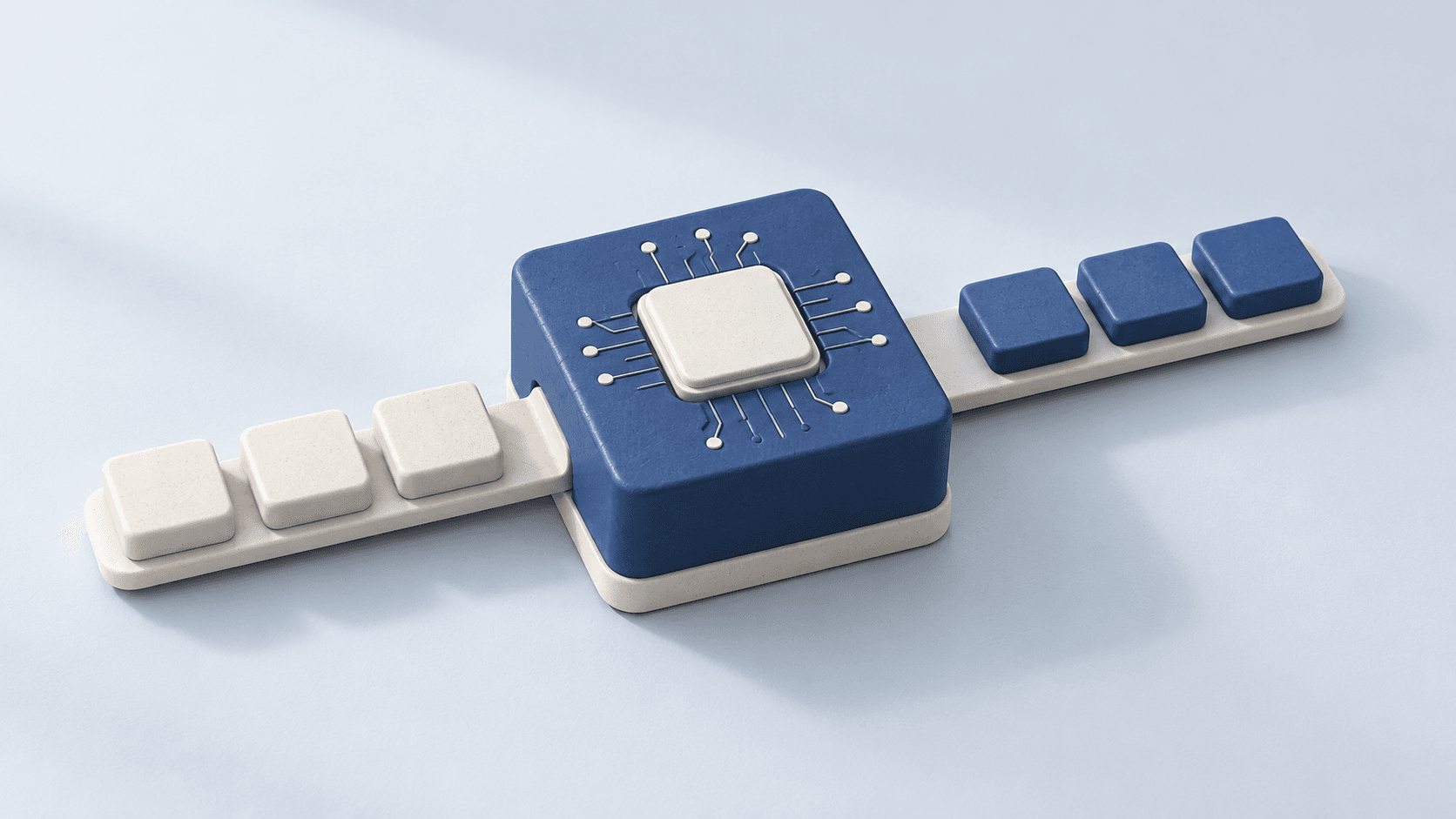 Blue model processor turning input tiles into outputs